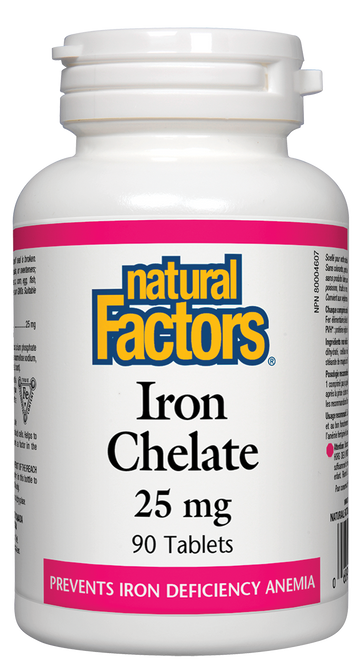 Natural Factors Iron Chelate 25mg 90 Tablets