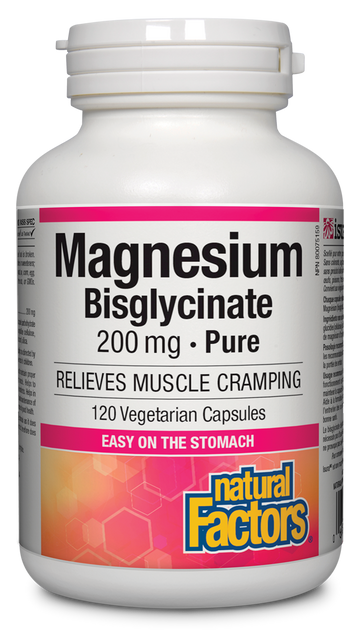 Natural Factors Magnesium Bisglycinate Pure 200 mg 120 Veg. Capsules