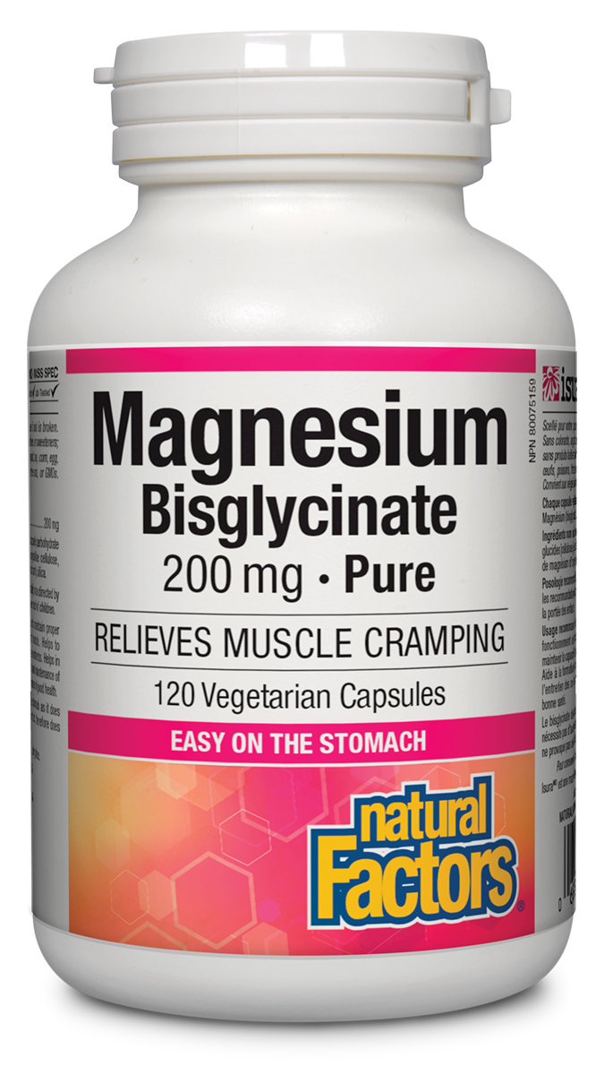 Natural Factors Magnesium Bisglycinate Pure 200 mg 120 Veg. Capsules