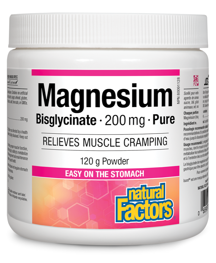 Natural Factors Magnesium Bisglycinate Pure 200 mg 120 g Powder