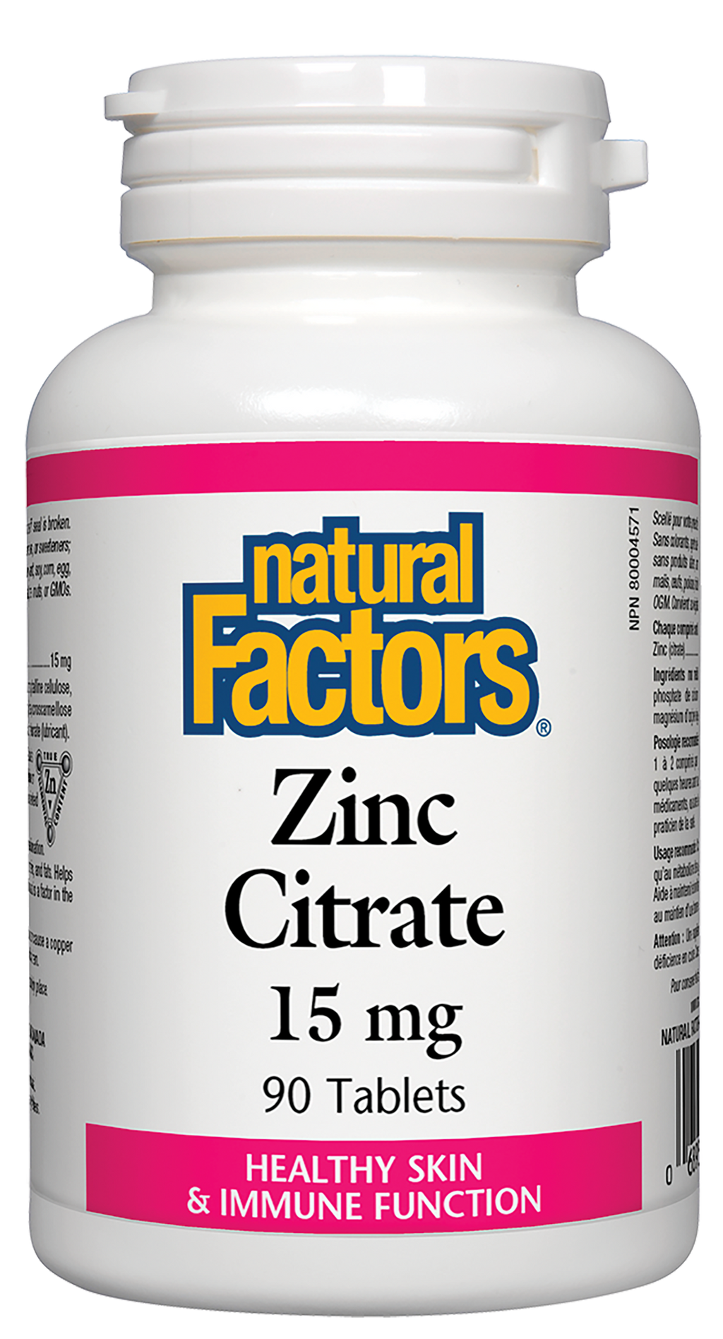 Natural Factors Zinc Citrate 15 mg 90 Tablets