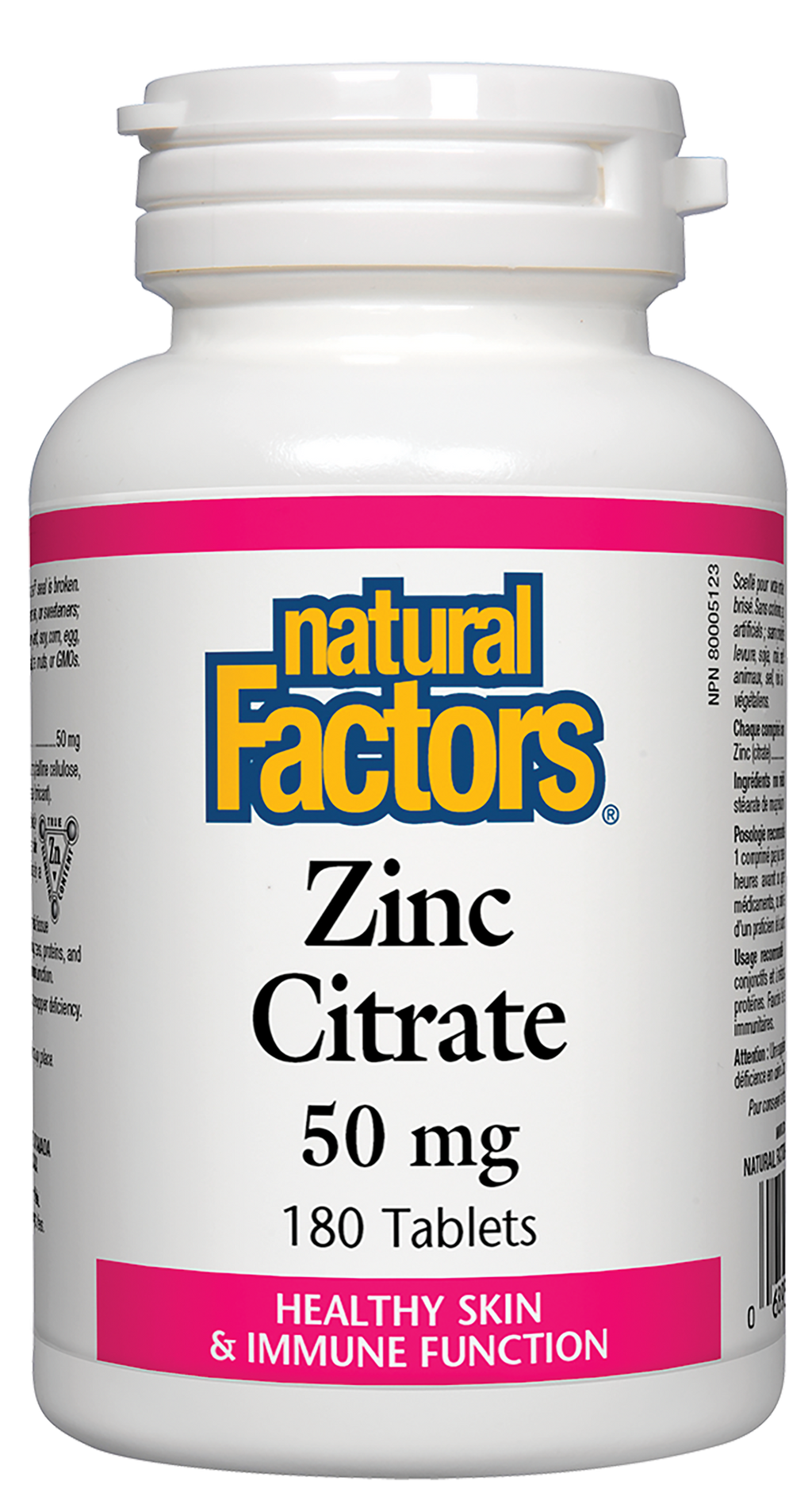 Natural Factors Zinc Citrate 50 mg 180 Tablets