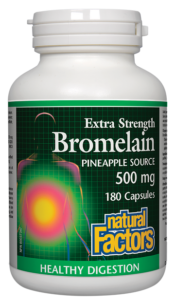 Natural Factors Bromelain Extra Strength, Pinapple Source 500mg 180 Capsules