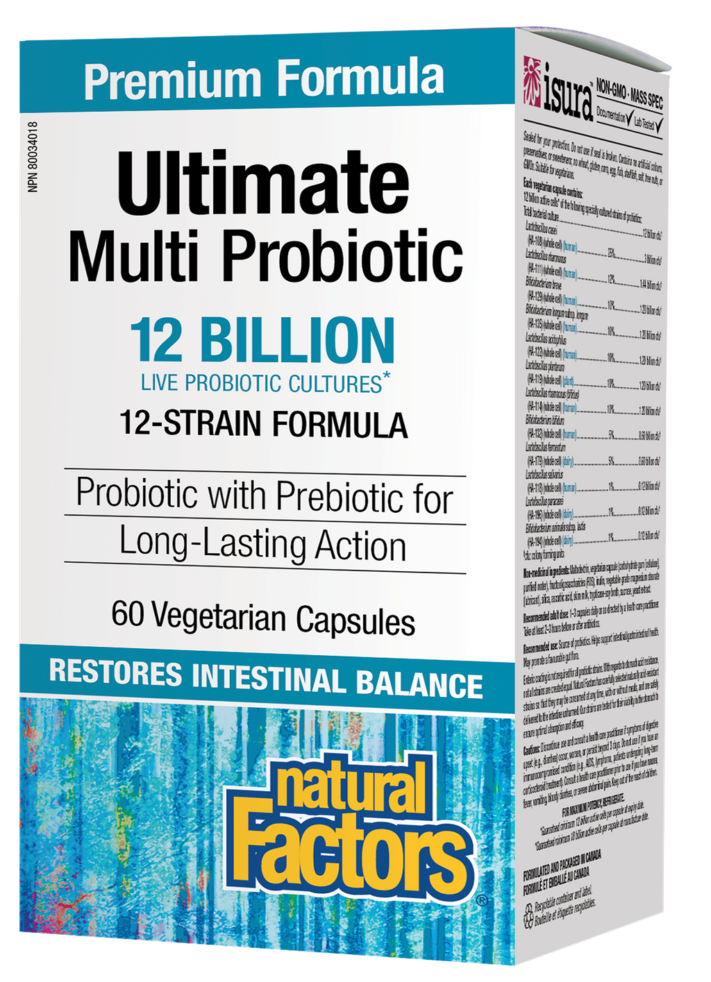 Natural Factors Ultimate Multi Probiotic 12 Billion 60 Veg. Capsules