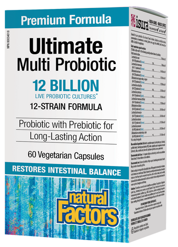 Natural Factors Ultimate Multi Probiotic 12 Billion 60 Veg. Capsules