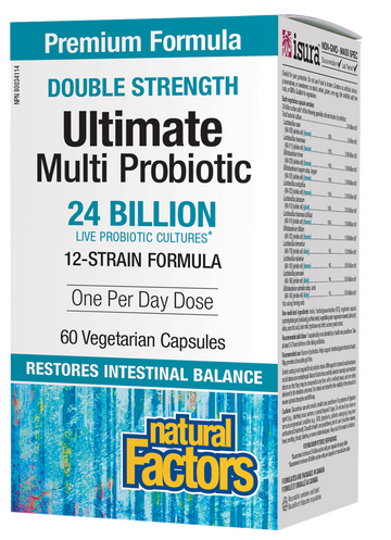 Natural Factors Ultimate Multi Probiotic Double Strength 24 Billion 60 Veg. Capsules