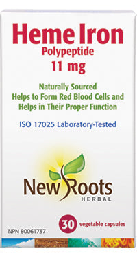 New Roots Heme Iron Polypeptide 11 mg 30 Veg. Capsules