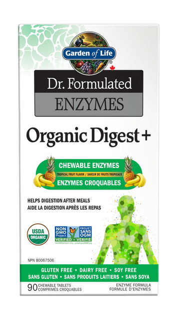 Garden of Life - Dr. Formulated - Enzymes Organic Digest+ 90 Chewable Tablets