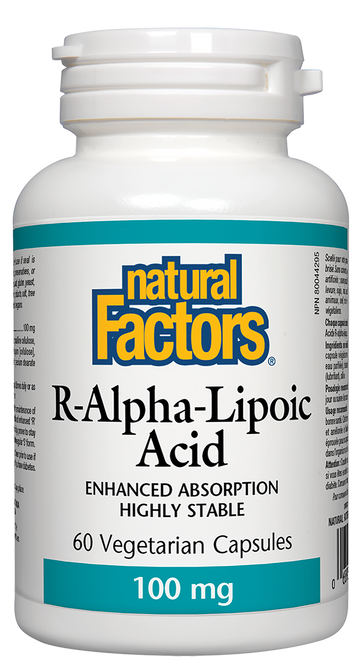 Natural Factors R-Alpha-Lipoic Acid 100 mg 60 Veg. Capsules