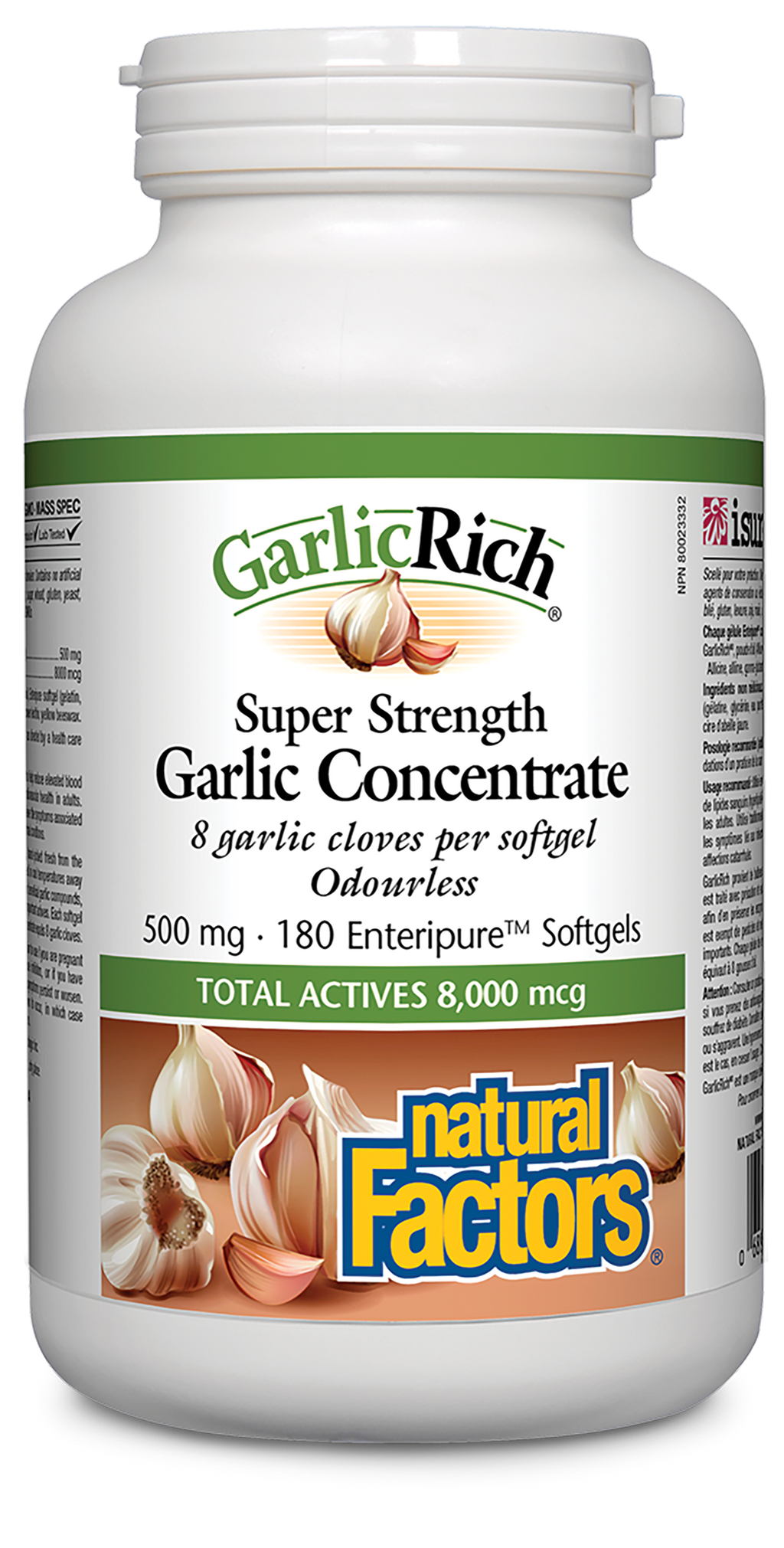 Natural Factors GarlicRich Super Strength Garlic Concentrate 500mg 180 Softgels