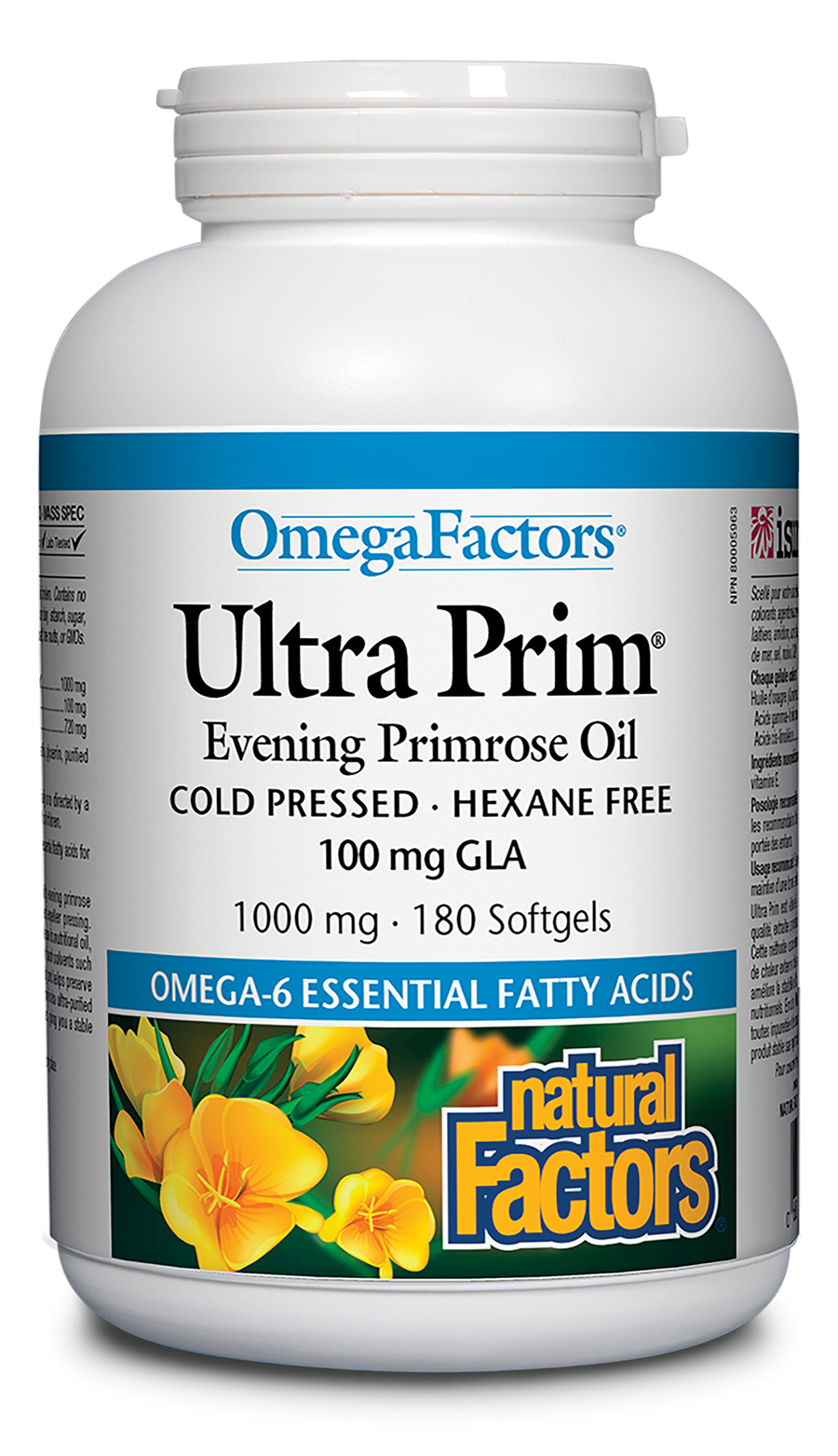 Natural Factors Ultra Prim Evening Primrose Oil 1000 mg 180 Softgels