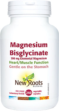 New Roots Magnesium Bisglycinate 200 mg 240 Veg. Capsules
