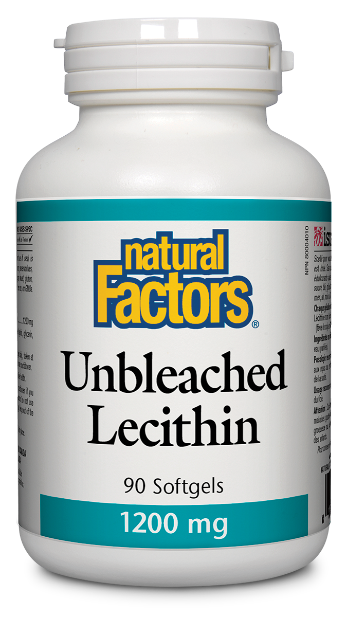 Natural Factors Unbleached Lecithin 1200 mg 90 Softgels