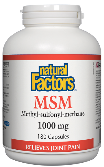 Natural Factors MSM Methyl-sulfonyl-methane 1000 mg 180 Capsules