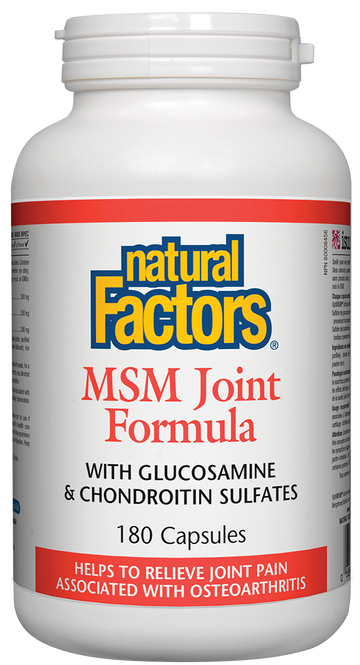 Natural Factors MSM Joint Formula With Glucosamine & Chondroitin Sulfates 180 Capsules