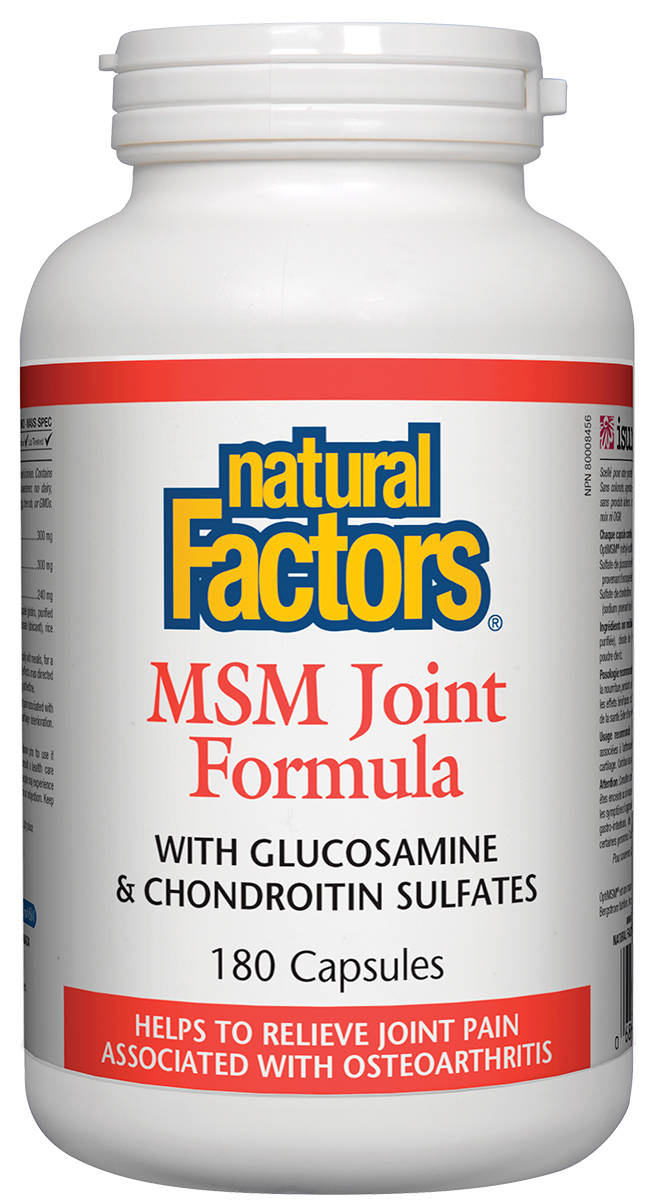 Natural Factors MSM Joint Formula With Glucosamine & Chondroitin Sulfates 180 Capsules