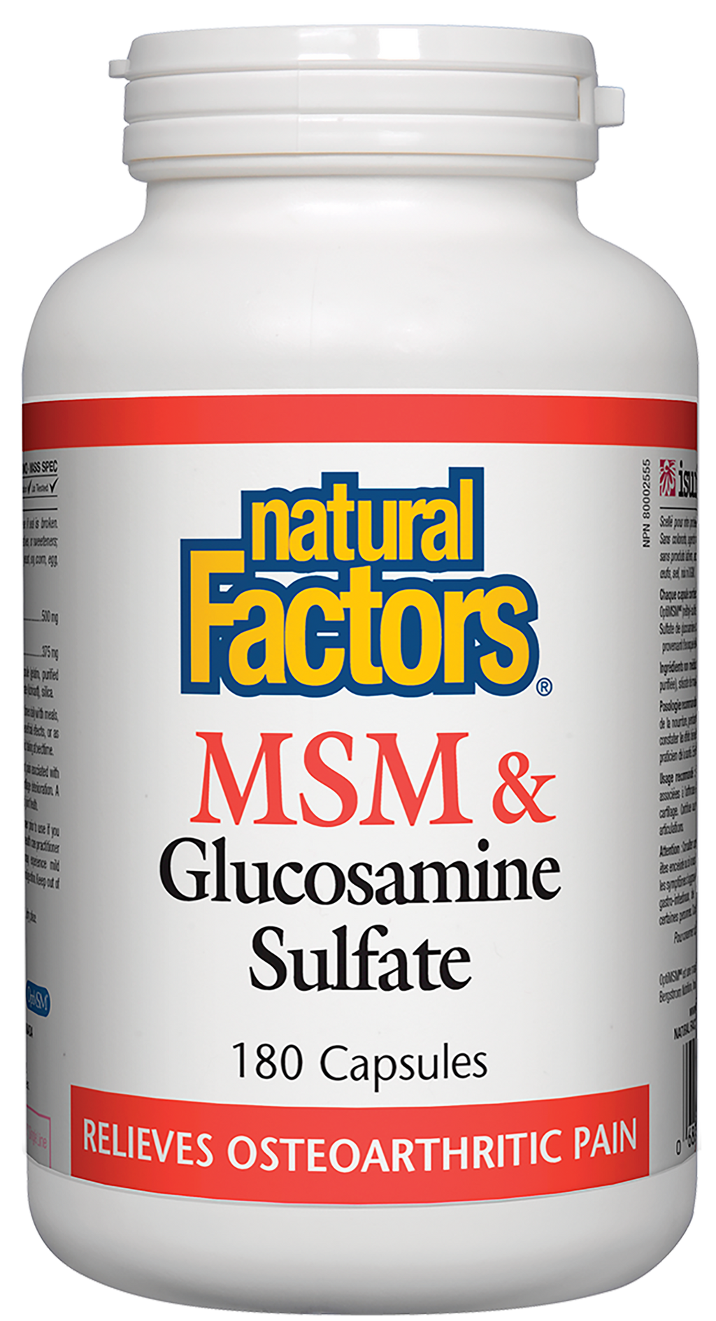 Natural Factors MSM & Glucosamine Sulfate 180 Capsules
