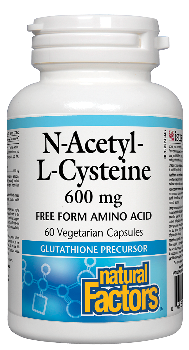 Natural Factors NAC N-Acetyl-L-Cysteine 600mg 60 Veg. Capsules
