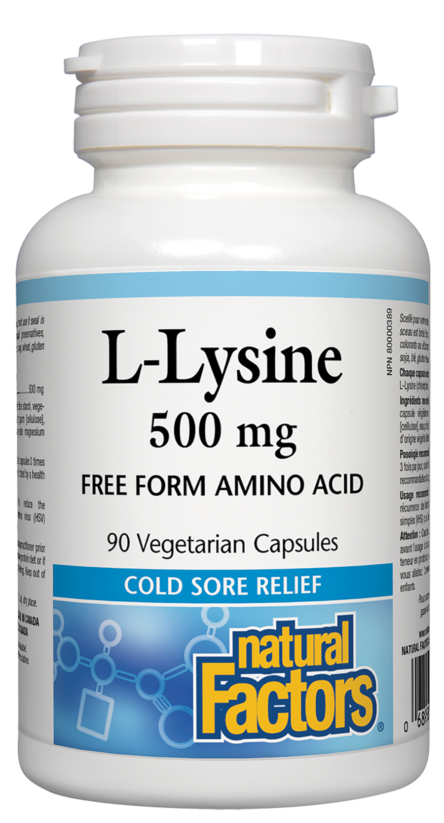 Natural Factors L-Lysine 500 mg 90 Veg. Capsules