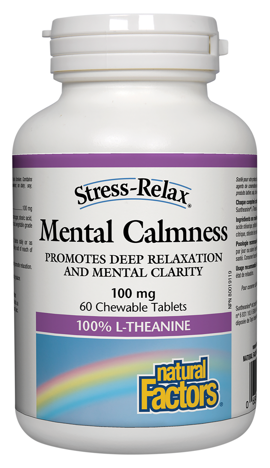 Natural Factors Mental Calmness 100 mg 60 Chewable Tablets