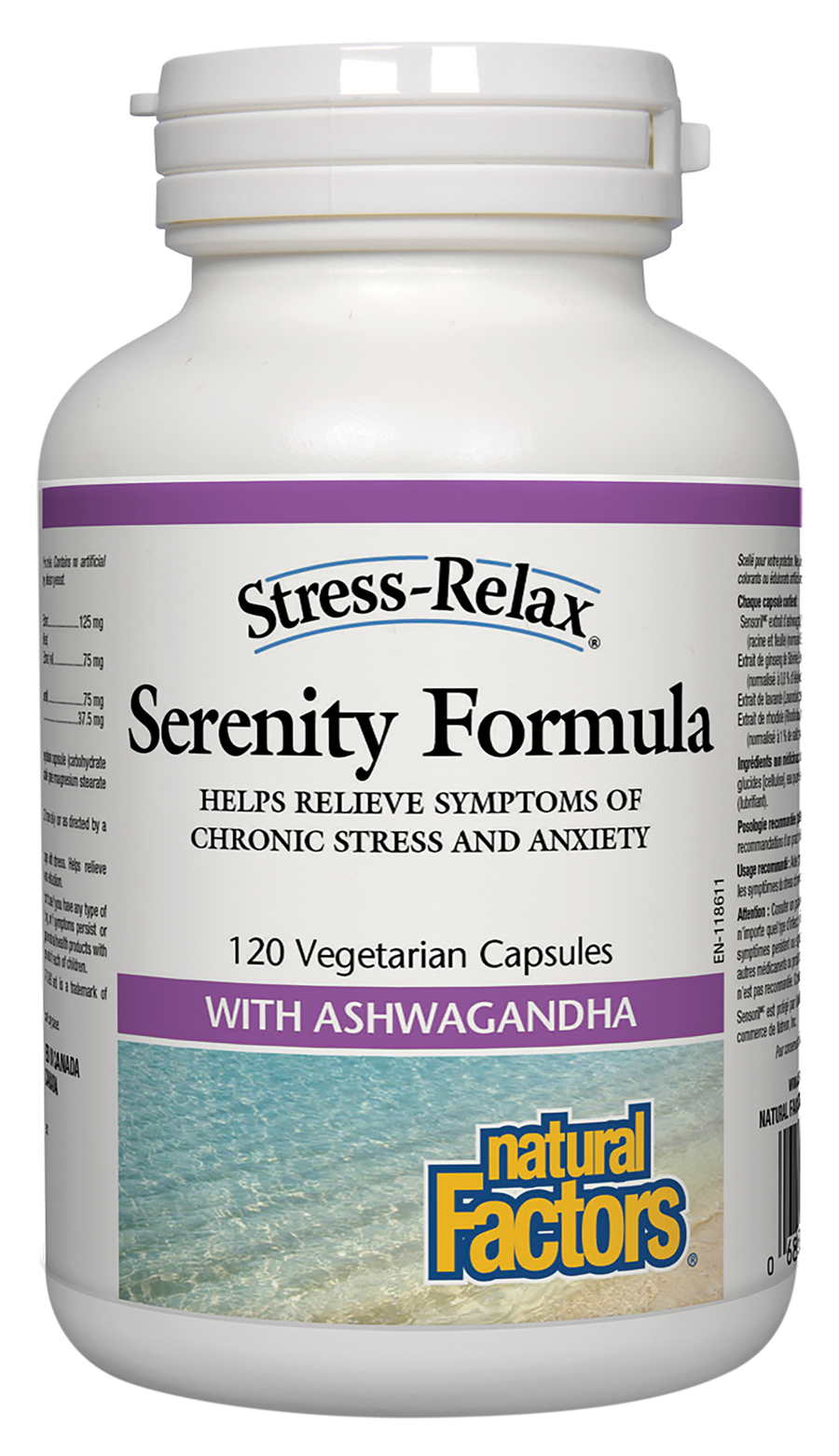 Natural Factors Serenity Formula Stress-Relax 125 mg Sensoril™ ashwagandha extract 120 Veg. Capsules