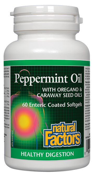 Natural Factors Peppermint Oil 60 Enteric Coated Softgels