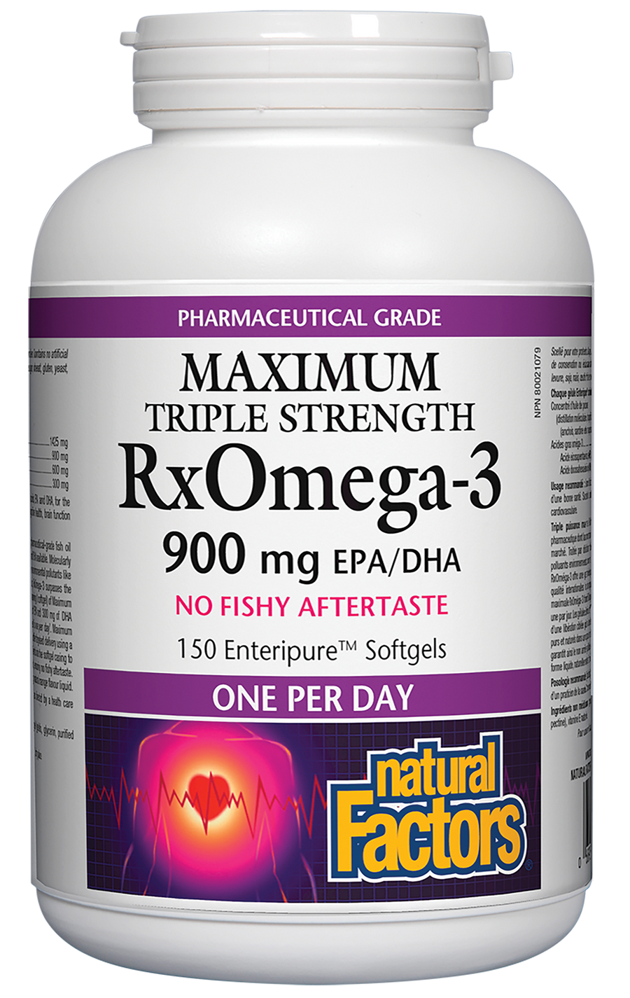 Natural Factors RxOmega-3 Maximum Triple Strength 900 mg 150 Enteripure® Softgels