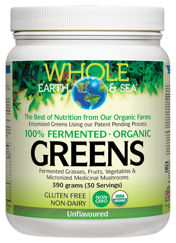 Whole Earth & Sea Fermented Organic Greens, Unflavoured 390g Powder