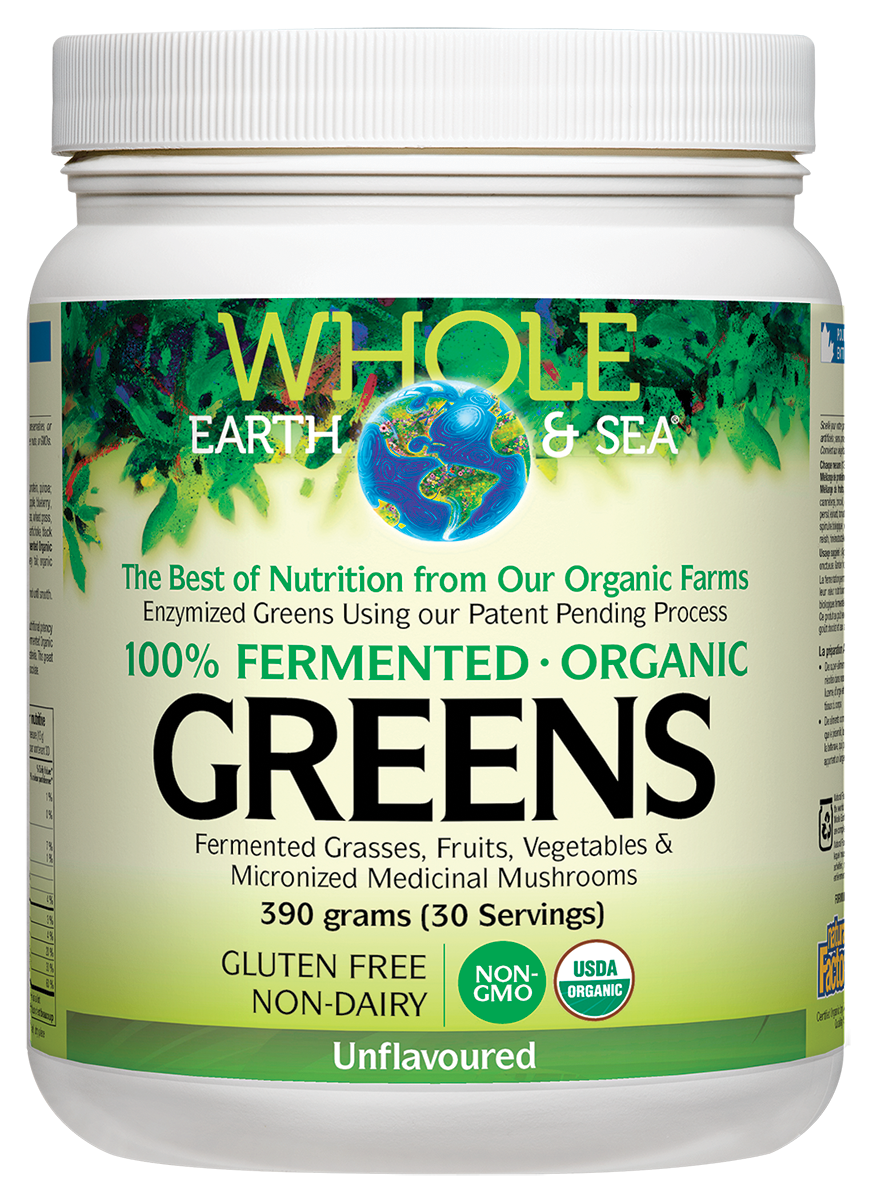 Whole Earth & Sea Fermented Organic Greens, Unflavoured 390g Powder