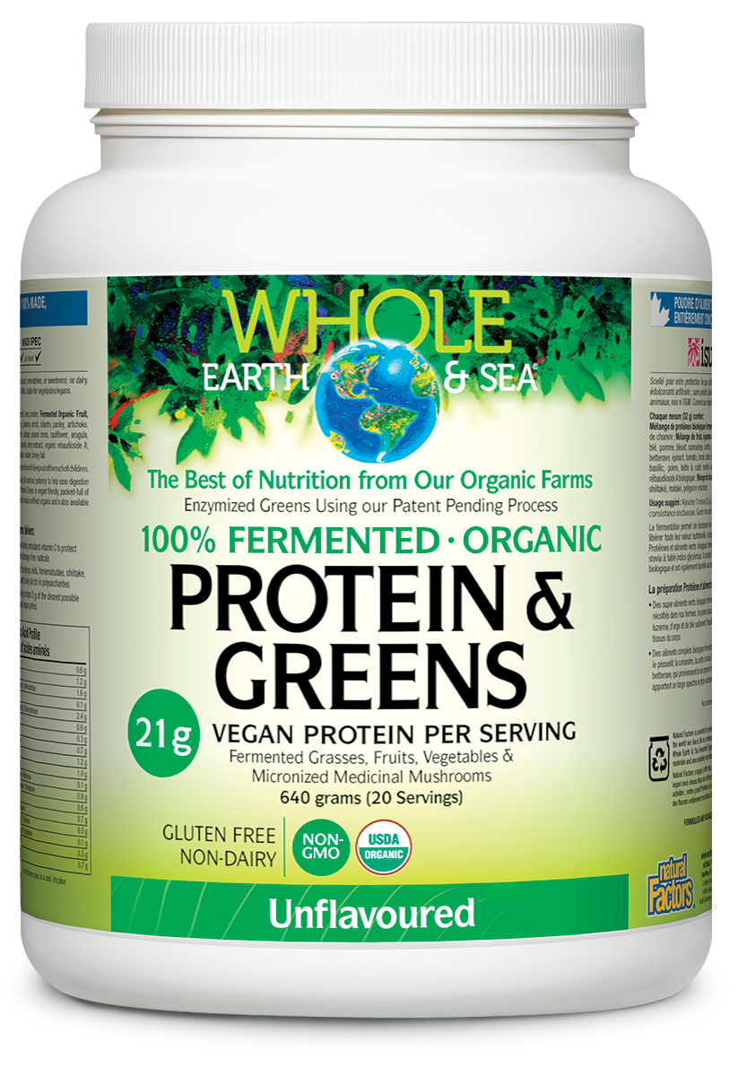 Whole Earth & Sea Fermented Organic Protein & Greens, Unflavoured 640g Powder