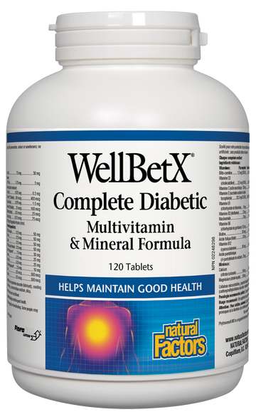 Natural Factors WellBetX Complete Diabetic Multi 120 Tablets