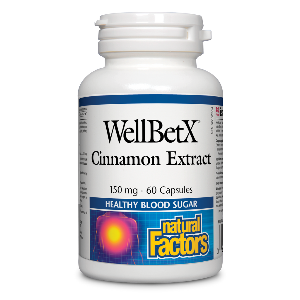 Natural Factors WellBetX Cinnamon Extract 60 Capsules