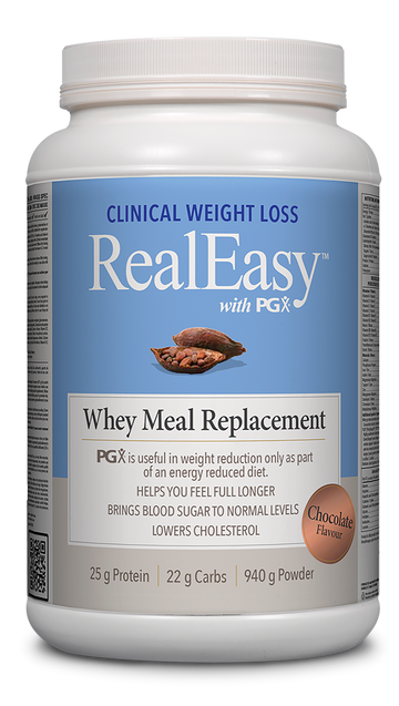 Natural Factors RealEasy with PGX Whey Meal Replacement Chocolate Flavour 940g Powder