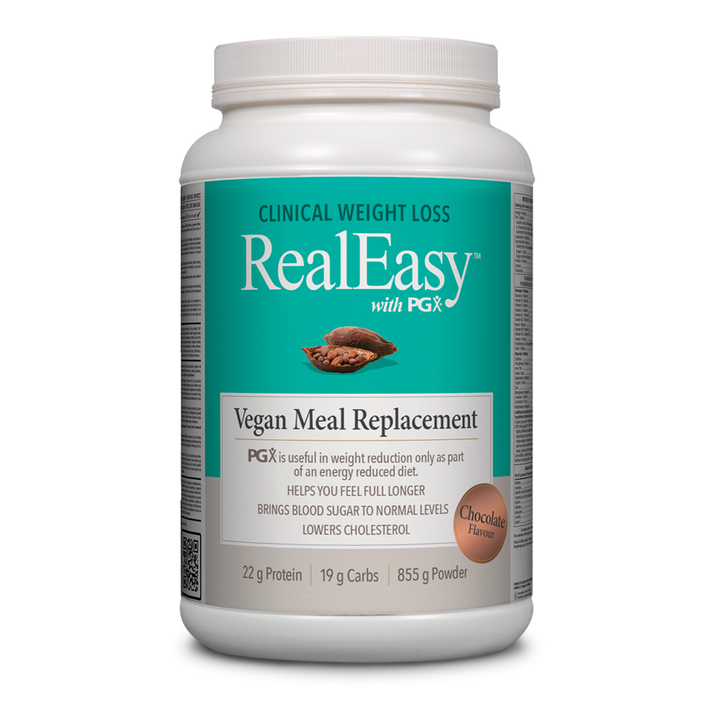 Natural Factors RealEasy with PGX Vegan Meal Replacement Chocolate Flavour 855g Powder