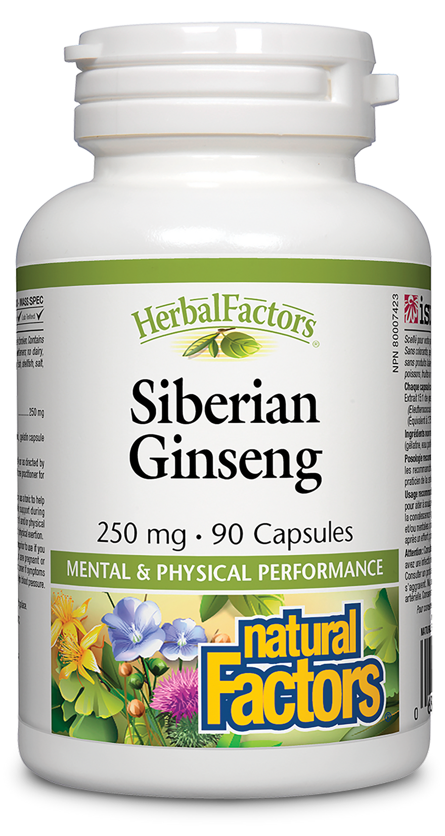 Natural Factors Siberian Ginseng, HerbalFactors 250 mg 90 Capsules