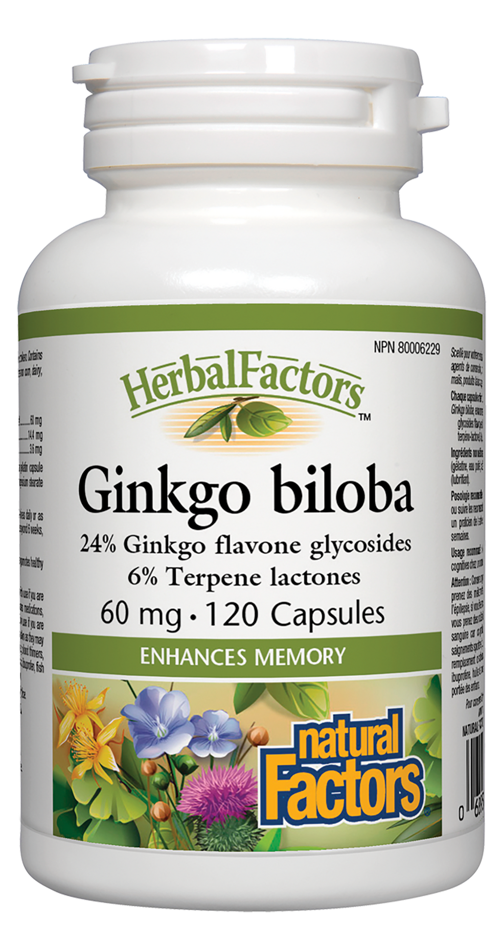 Natural Factors Ginkgo biloba 60mg 120 Capsules