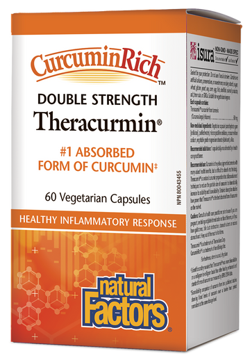 Natural Factors Theracurmin Double Strength, CurcuminRich 60 Veg. Capsules