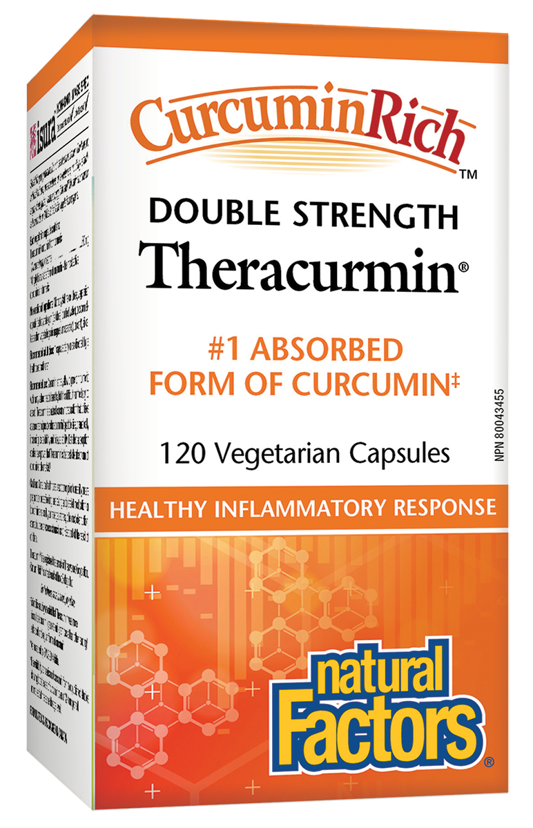Natural Factors Theracurmin Double Strength, CurcuminRich 120 Veg. Capsules