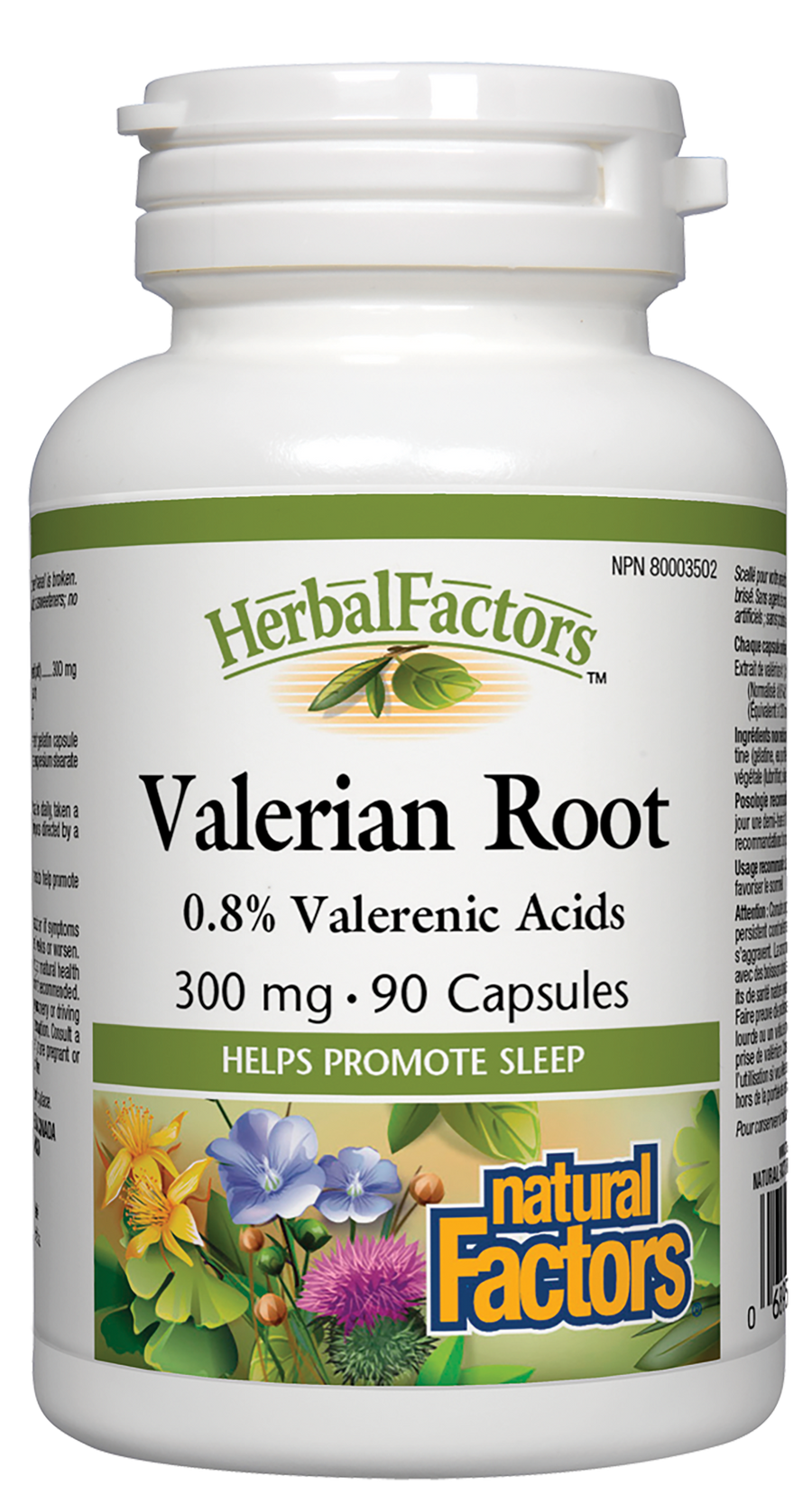 Natural Factors Valerian Root, HerbalFactors 300 mg 90 Capsules