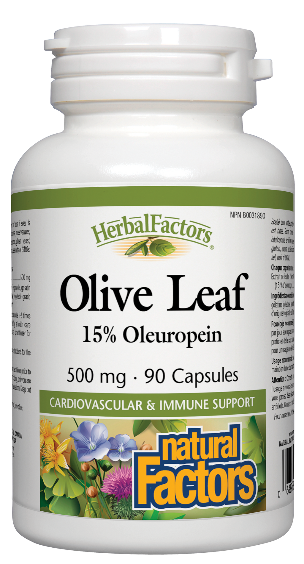Natural Factors Olive Leaf 500 mg 90 Capsules