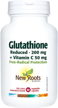 New Roots Glutathione Reduced 200 mg + Vitamin C 50 mg 60 Veg. Capsules
