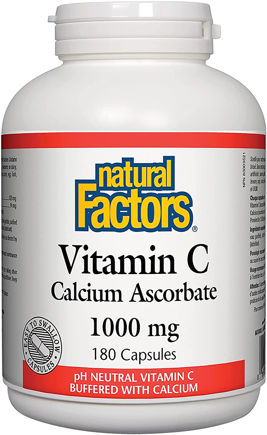 Natural Factors Vitamin C Calcium Ascorbate 1000mg 180 Capsules