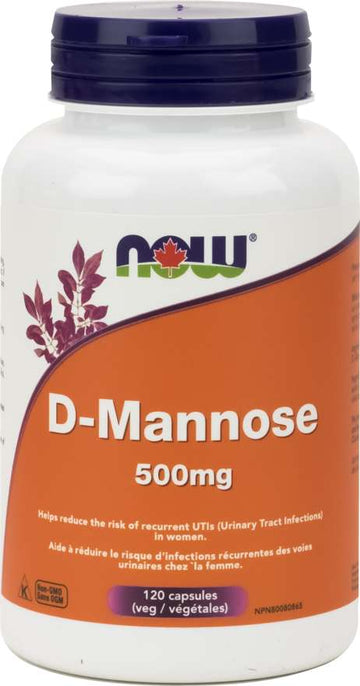 Now D-Mannose 500mg 120 Veg. Capsules