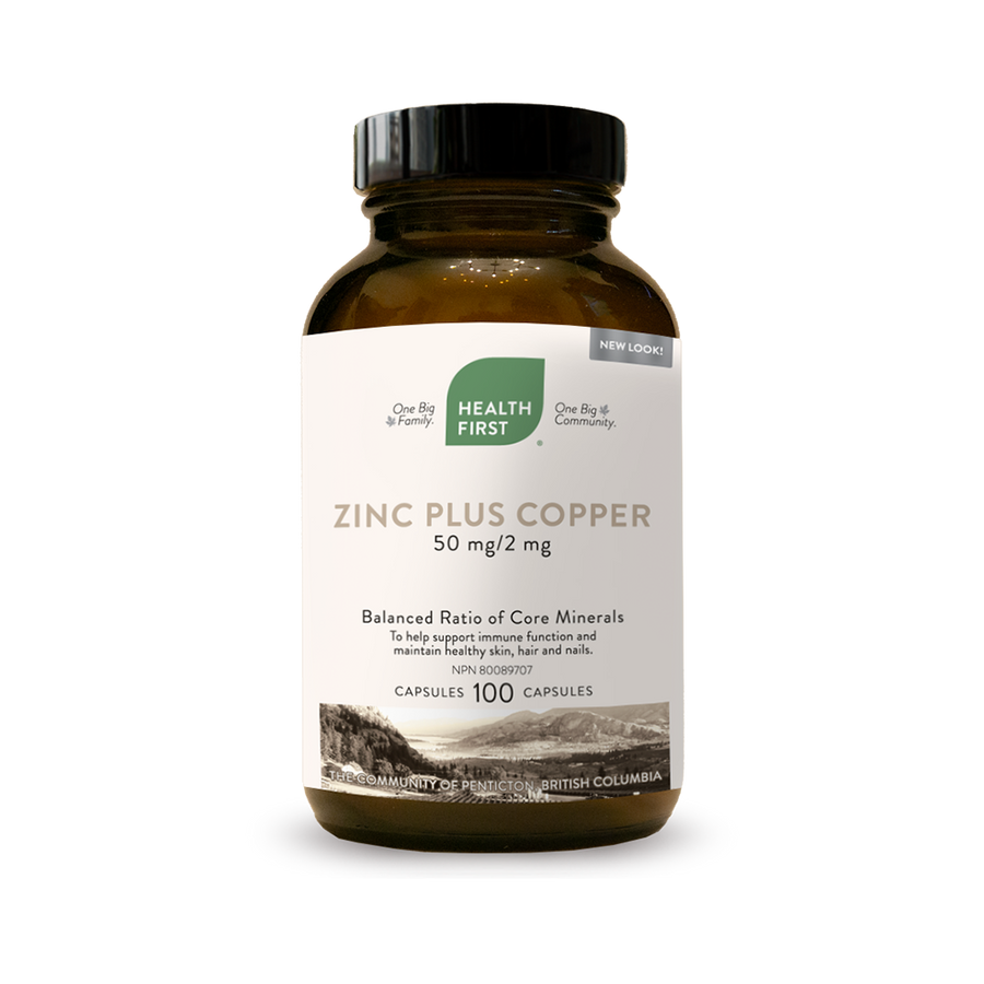Health First Zinc Plus Copper 50mg/2mg 100 Capsules