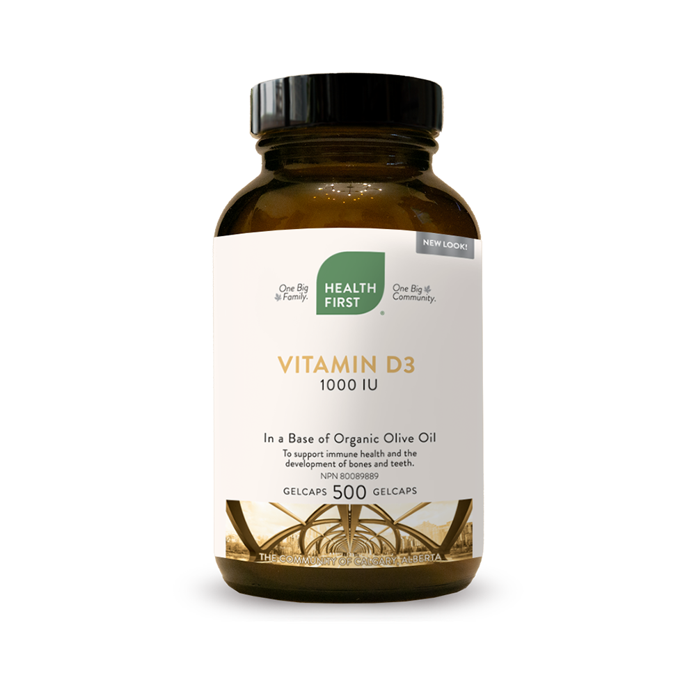 Health First Vitamin D3 1000 IU 500 Gel Caps