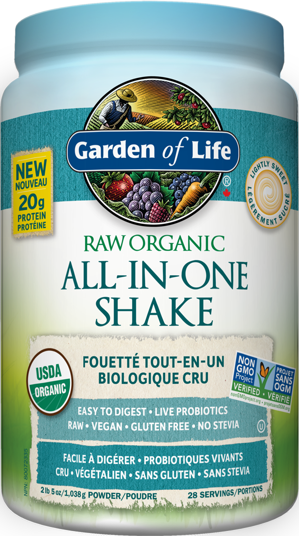 Garden Of Life RAW Organic All-In-One Shake Lightly Sweetened 1038g Powder