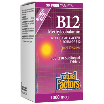 Natural Factors B12 Methylcobalamin 1000mcg 210 tablets