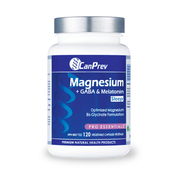 CanPrev Magnesium + GABA & Melatonin for Sleep 120 Veg. Capsules