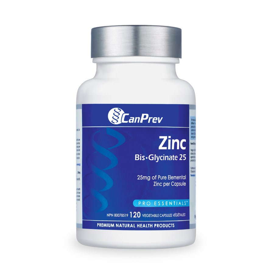 CanPrev Zinc Bis-Glycinate 25mg 120 Veg. Capsules