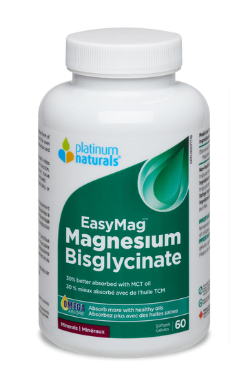 Platinum Naturals EasyMag Magnesium Bisglycinate 60 Softgels